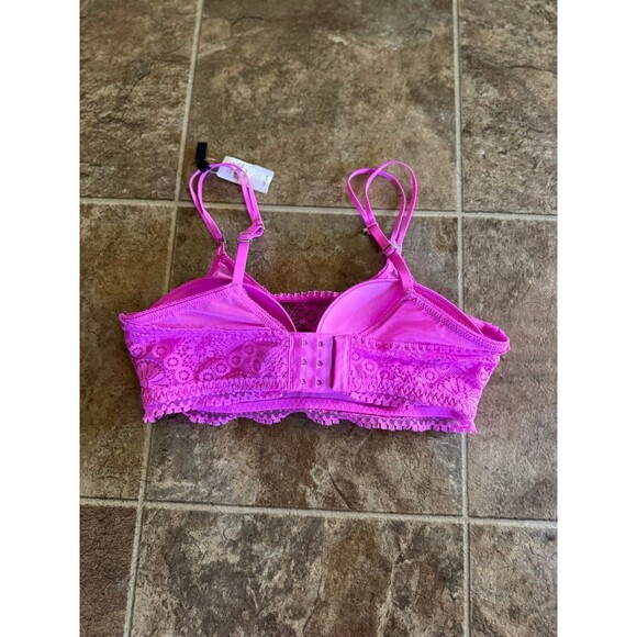 Aerie Real Power Wireless Push Up Joy Convertible Lace Bra Pink Tropics Size 34C - Picture 4 of 8